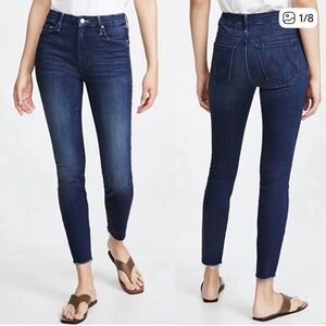 Mother High Waisted Looker Ankle Fray Jeans. Size 28.